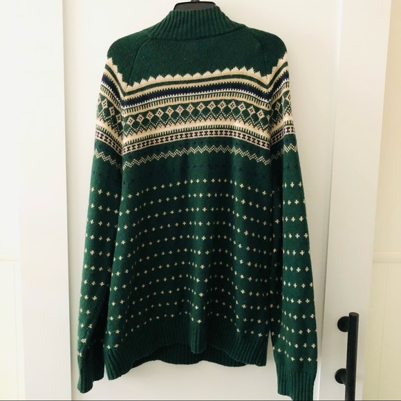 J. Crew Green Fair Isle Patterned Sweater XXL - Picture 2 of 8